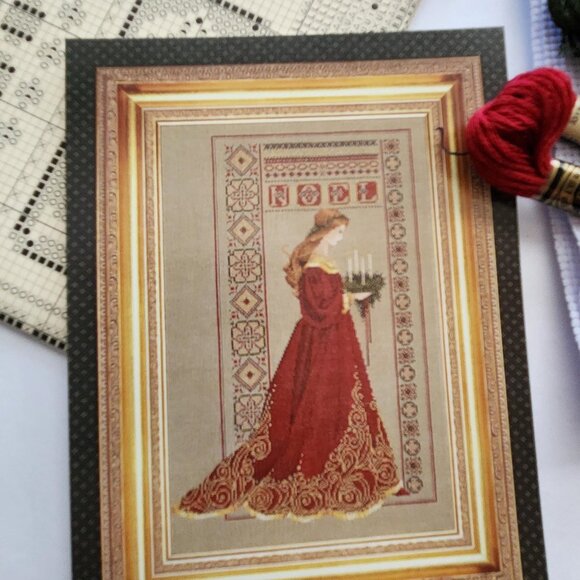 Celtic Christmas Counted Cross-stitched No. 32 Lavender & Lace Original Creative - Picture 1 of 10